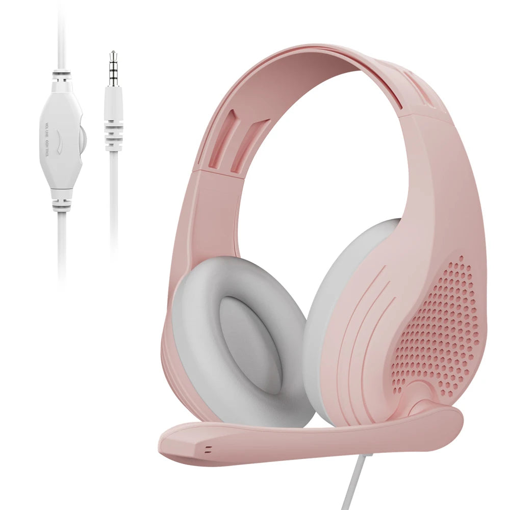 3.5mm Wired Over-Ear Headphones with Mic, Noise Cancelling, Stereo Bass, Soft Earmuffs for Gaming PC/PS4/PS5/XBOX/Laptop/Phone/T A9pink United States S127268415cf444d4a5c8fc47eb1a42e2z Amrit Store